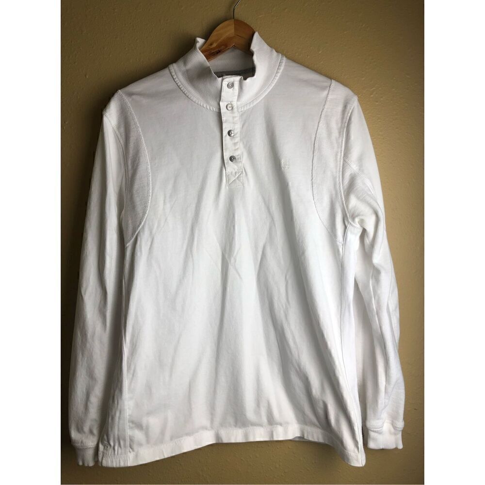 Calvin Klein  White  Mens Size Small L Mock Collar Pullover